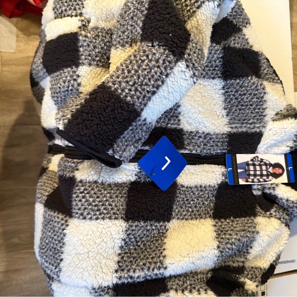 Weatherproof Black and White Plaid Jacket
